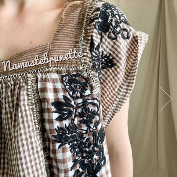 Nwt Free People Small Half Moon Boho Embroidered Top, Ivory Combo - Picture 14 of 16